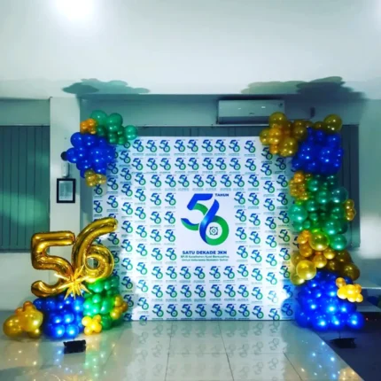 Office Anniversary Balloon Setup